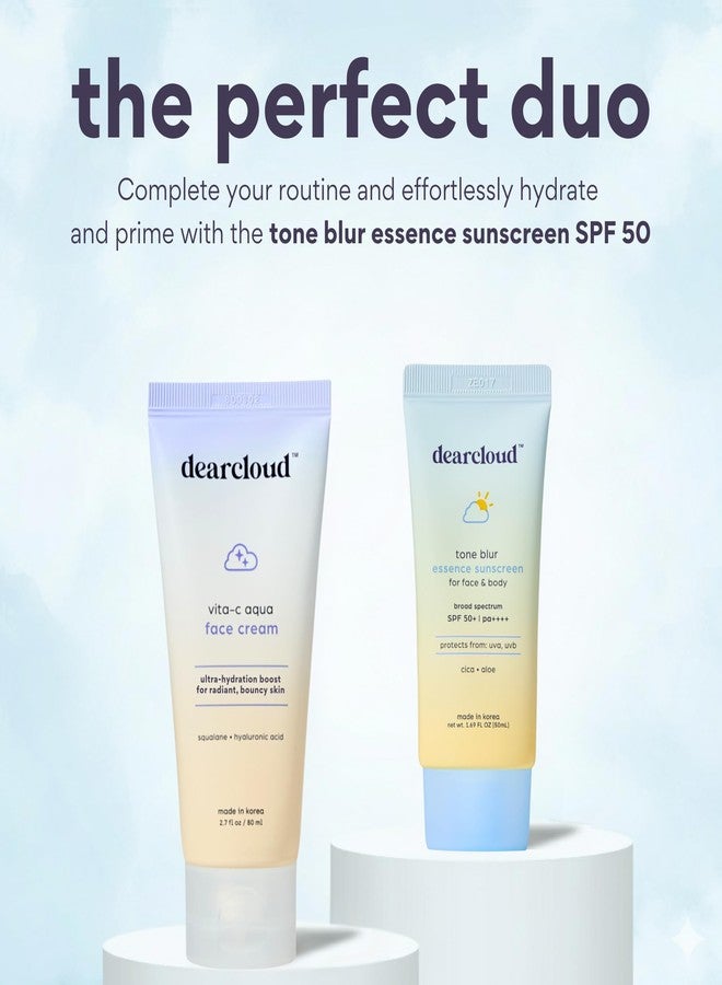 dearcloud Vita-C Aqua Face Cream – Face Moisturizer with Vitamin C, Squalane Oil for Face, Hyaluronic Acid Serum Hydration – Moisturizer for Women and Men (2.7 fl oz) - Image 5